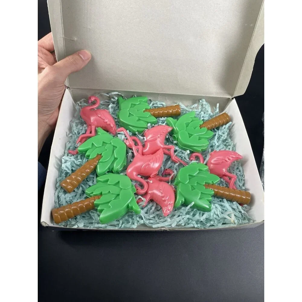 Lidco Party Lights Flamingo Palm Tree Blow Mold Patio Lighting 10pc NEW!